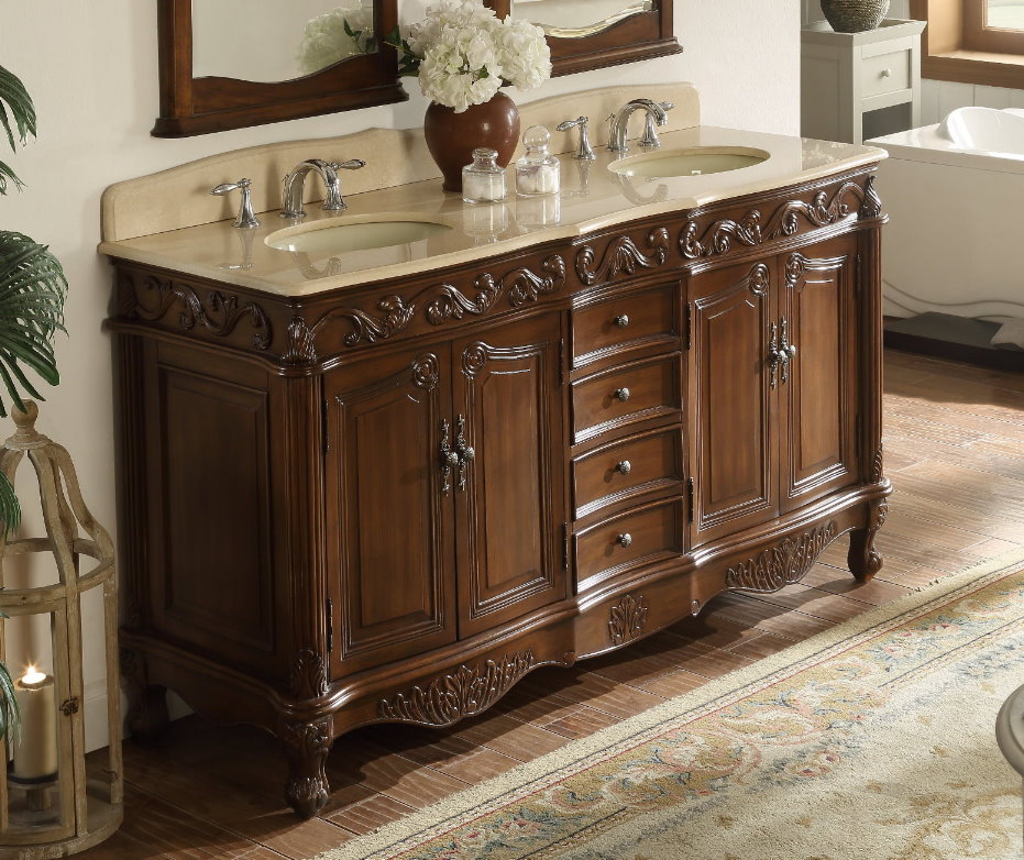 64 inch deals vanity double sink